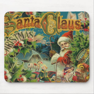 Victorian Santa Claus Christmas Collage Antique Mouse Pad
