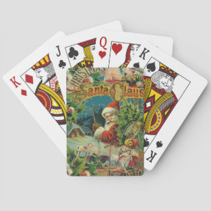 Victorian Santa Claus Christmas Collage Antique Playing Cards