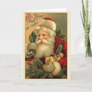 Victorian Santa Claus Christmas Greeting Card