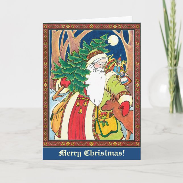 Victorian Santa Claus Christmas Holiday Card (Front)