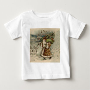 Victorian Santa Claus Christmas Tree Baby T-Shirt