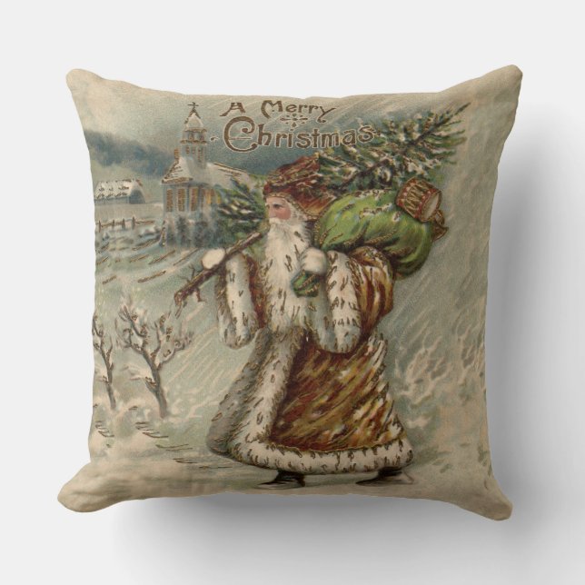 Victorian Santa Claus Christmas Tree Cushion (Front)