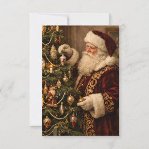 Victorian Santa Claus Hanging Christmas Ornaments Card