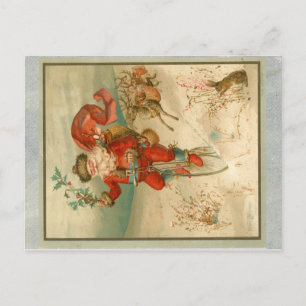 Victorian Santa Claus on high wheel bicycle Postcard