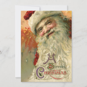Victorian Santa Claus Portrait, Vintage Christmas Invitation