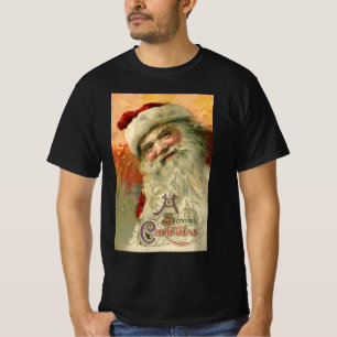 Victorian Santa Claus Portrait, Vintage Christmas T-Shirt