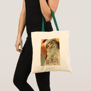 Victorian Santa Claus Portrait, Vintage Christmas Tote Bag