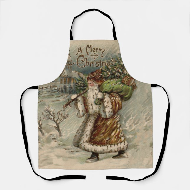 Victorian Santa Claus With Christmas Tree Apron (Front)