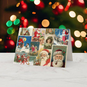 Victorian Santa Elves Your Photo Option Christmas Card