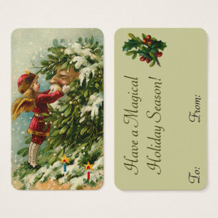 Victorian Santa & Fae Mini Greetings or Gift Tags