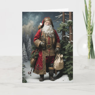 Victorian Santa - Merry Christmas Thank You Card