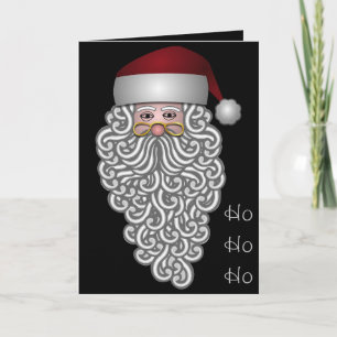 Victorian Santa on Black Background Christmas card