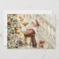 Victorian Santa Red Gold Ivory Christmas