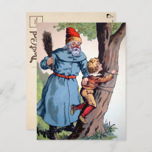 Victorian Santa with Naughty Child Postcard