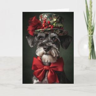 Victorian Schnauzer Christmas Holiday Card