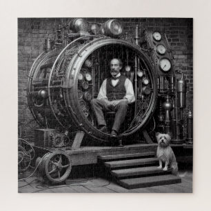 Victorian Scientist Steampunk Time Machine V5.1 R Jigsaw Puzzle