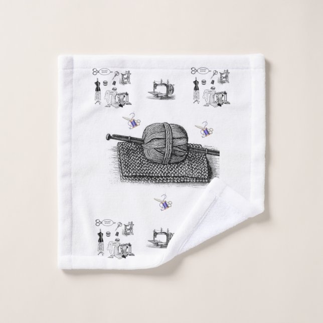 Victorian Sewing Bathroom Towel Sets (Wash Cloth)