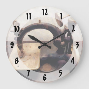 Victorian Sewing Machine Large Clock