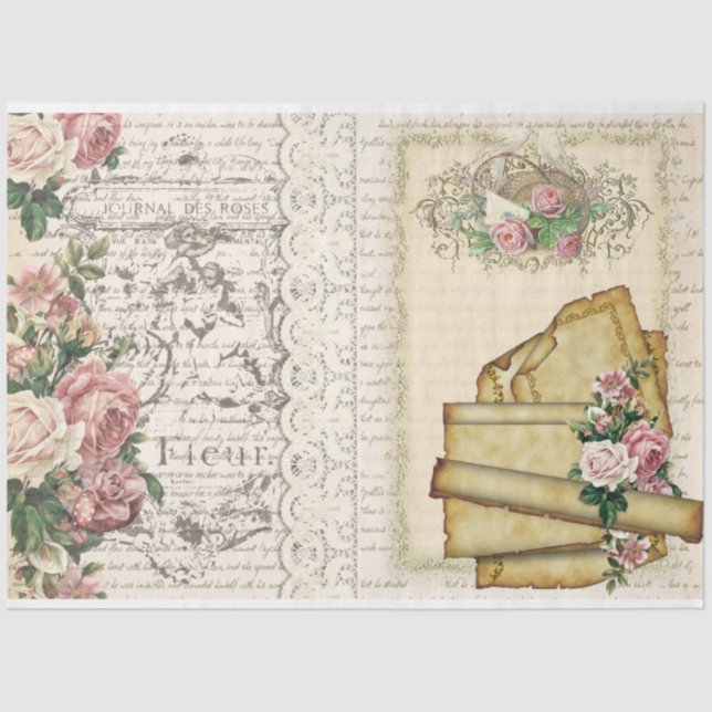 Victorian Shabby Chic Series Design 3 Tissue Paper (Front)