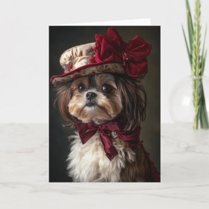 Victorian Shih Tzu Christmas Holiday Card
