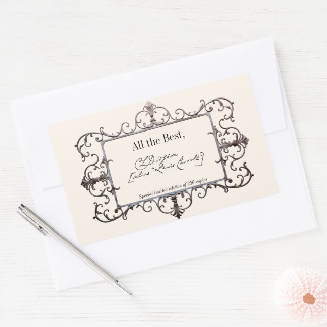 Victorian Signature Author BookPlate Template Rectangular Sticker (Envelope)