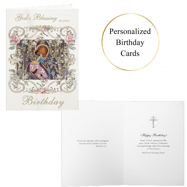 Victorian Silver Frame with Pink Roses Birthday  Card (Creator Uploaded)