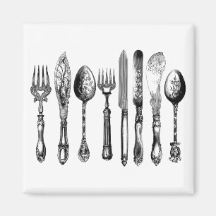 Victorian silverware silver magnet