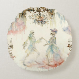 Victorian Skeleton Ballroom Round Cushion