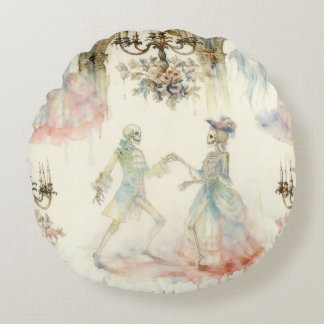 Victorian Skeleton Ballroom  Round Cushion