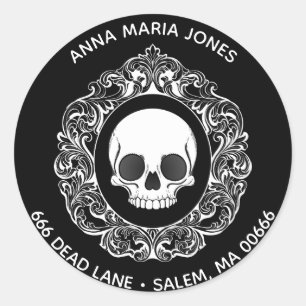 Victorian Skull Address Label