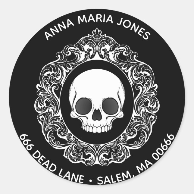 Victorian Skull Address Label (Front)