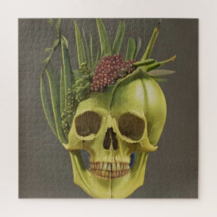 Victorian Skull, Aloe, and Grapes Jigsaw Puzzle