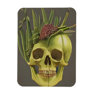 Victorian Skull, Aloe, and Grapes Magnet