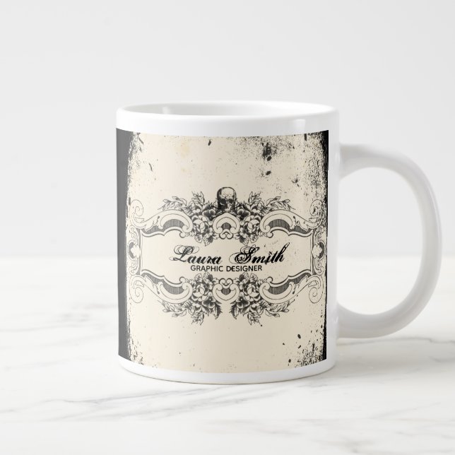 Victorian Skull Large Coffee Mug (Right)