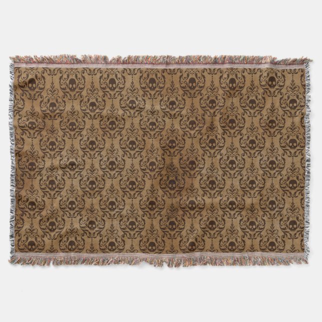 Victorian Skulls Throw Blanket (Front)