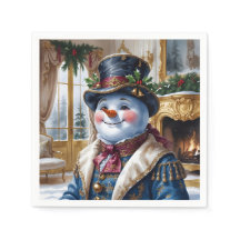 Victorian Snowman Christmas Design 