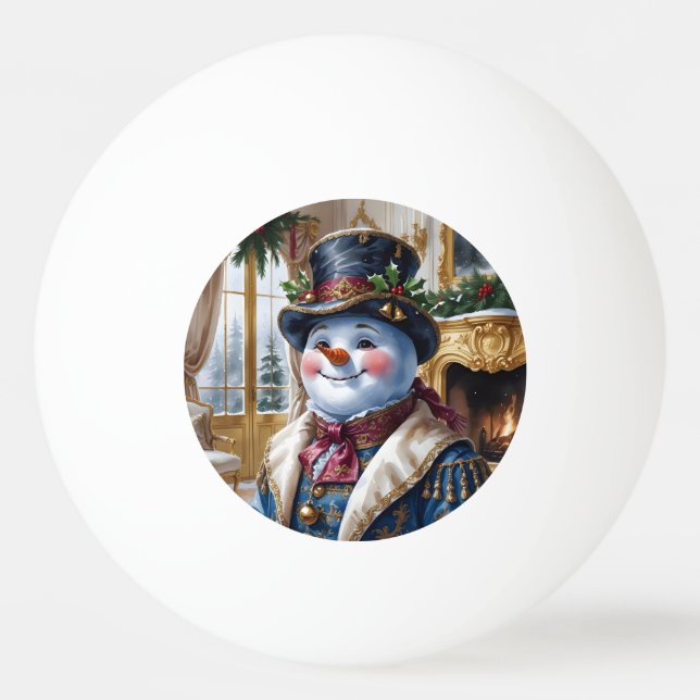 Victorian Snowman Christmas Design Ping Pong Ball (Back)