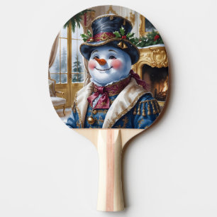 Victorian Snowman Christmas Design Ping Pong Paddle