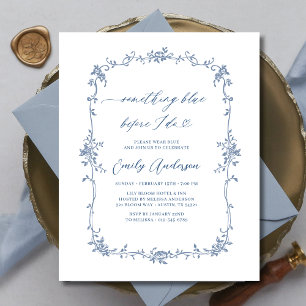 Victorian Something Blue French Bridal Shower Flyer