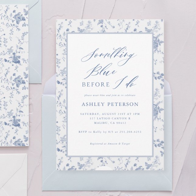 Victorian Something Blue I Do Bridal Shower Invitation (Creator Uploaded)