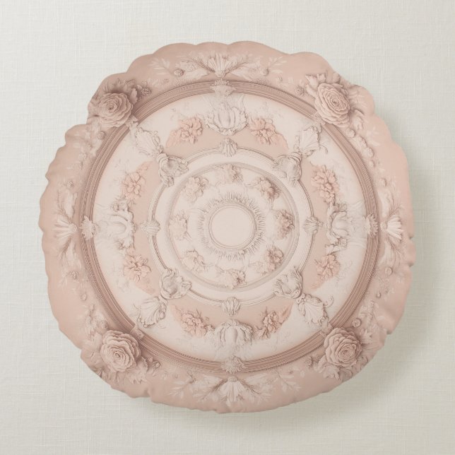 Victorian Spring, Powder Pink,  Round Cushion (Front)