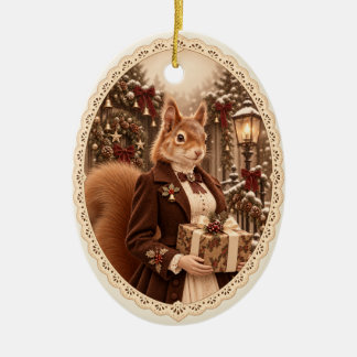 Victorian Squirrel Christmas Gift Ornament