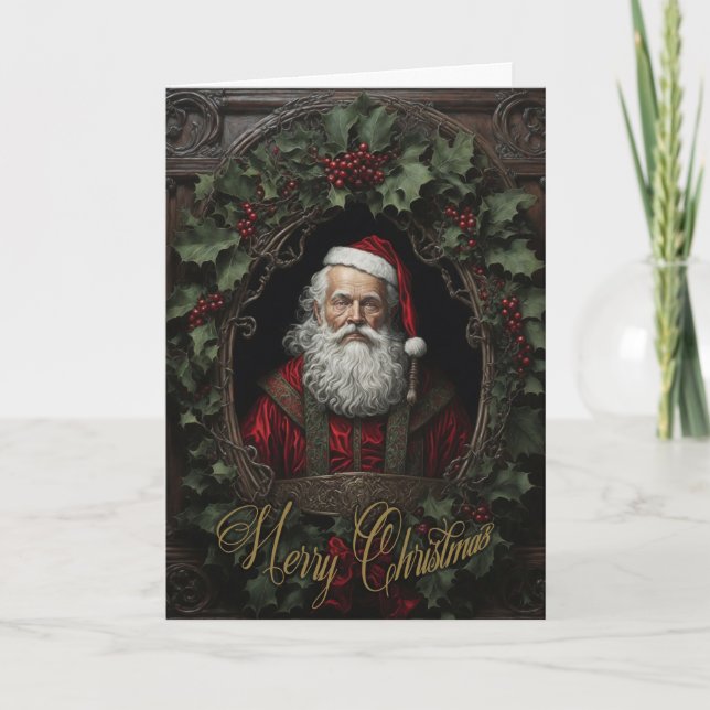 Victorian St. Nick - Merry Christmas Thank You Card (Front)