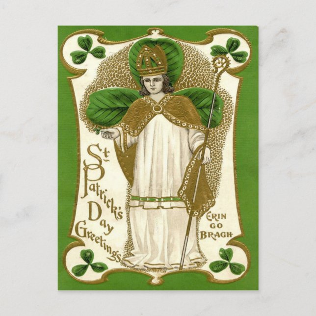 Victorian St Patrick's Day Holiday Postcard (Front)