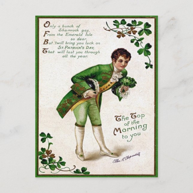 Victorian St Patrick's Day Postcard (Front)