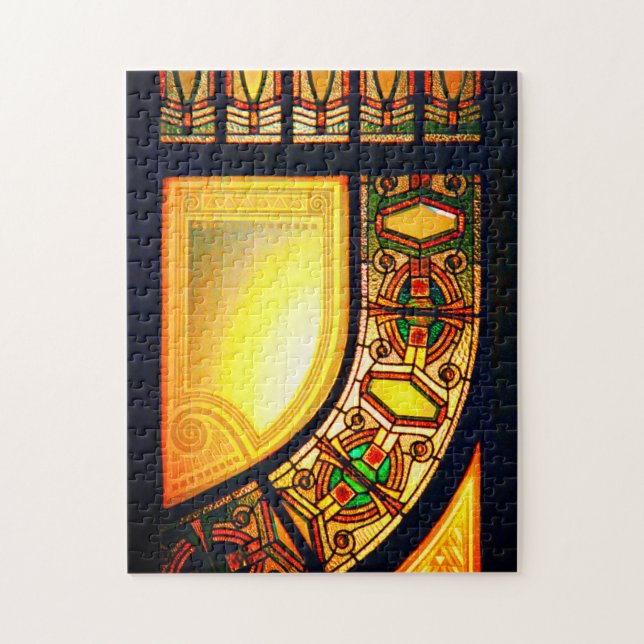 Victorian stained glass door elegant jigsaw puzzle (Vertical)