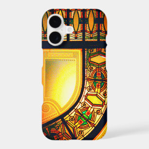 Victorian stained glass look elegant gold black