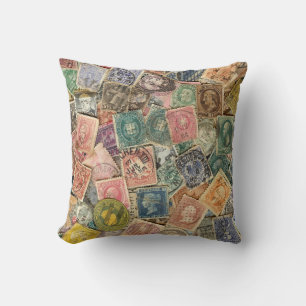 Victorian Stamp Collage Cushion