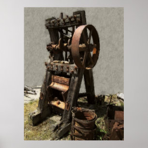 VICTORIAN STAMP MILL for GOLD MINING Poster