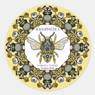 Victorian Steampunk Bee Honey Label